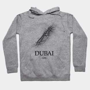 Dubai City Map - UAE Cartography Hoodie